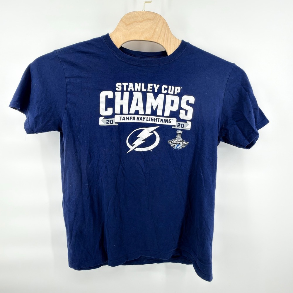 Tampa Bay Lightning Shirt 2020 Stanley Cup Champions Fanatics Roster Blue Mens L